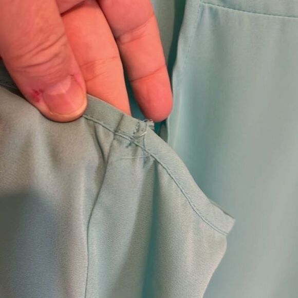 xhilaration teal sleeveless top silky and shear long - Picture 5 of 7